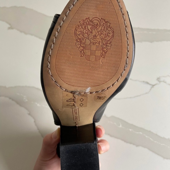 VINCE CAMUTO leather kitten open toe booties mob wife GRADUATION PARTY WEDDING - Picture 8 of 10